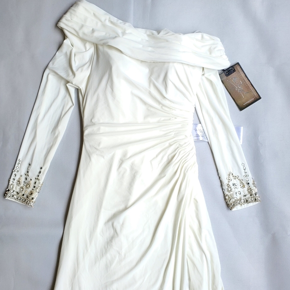 🔥FINAL PRICE DROP🔥 NWT$400 Mac Duggal One Shoulder Side Slit Gown Dress Sz 8 - Picture 5 of 15